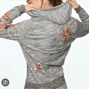 VS PINK SMALL HOODIE WITH STAR SEQUINS